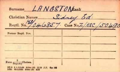 Thumbnail for 130/0490/LAN-LAN > Langston, Sidney Ed (M2/046857)