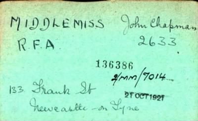 Thumbnail for 154/0583/MID-MIL > Middlemiss, John Chapman (2633)