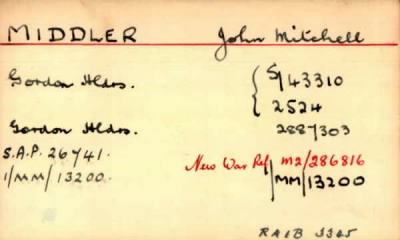 Thumbnail for 154/0583/MID-MIL > Middler, John Mitchell (S143310,2 524, 2887303)