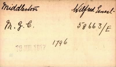 Thumbnail for 154/0583/MID-MIL > Middleston, Wilfred Ernest (1796)