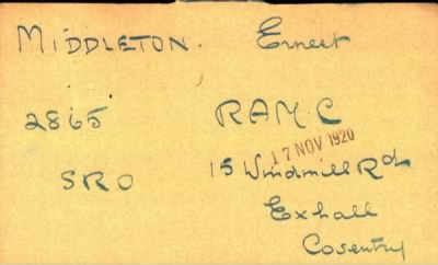 Thumbnail for 154/0583/MID-MIL > Middleton, Ernest (2865)