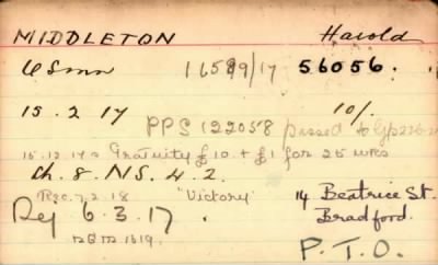 Thumbnail for 154/0583/MID-MIL > Middleton, Harold (56056)