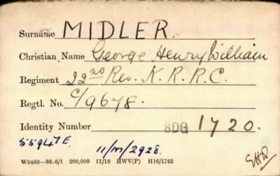 Thumbnail for 154/0583/MID-MIL > Midler, George Henry William (C/9678)