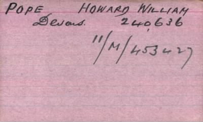 Thumbnail for 184/0682/POO-POP > Pope, Howard William (240636)