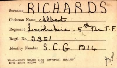 Thumbnail for 194/0713/RIC-RIC > Richards, Albert (3351)