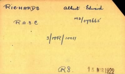 Thumbnail for 194/0713/RIC-RIC > Richards, Albert Edward (M2/078665)