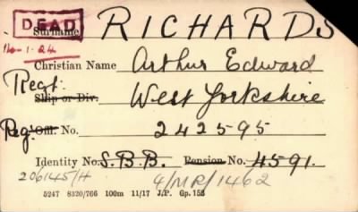 Thumbnail for 194/0713/RIC-RIC > Richards, Arthur Edward (242595)