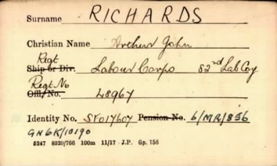 Thumbnail for 194/0713/RIC-RIC > Richards, Arthur John (48967)