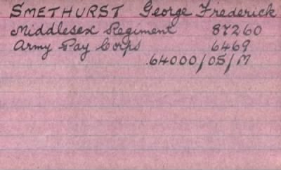 Thumbnail for 212/0777/SMA-SMI > Smethurst, George Frederick (87260, 6469)