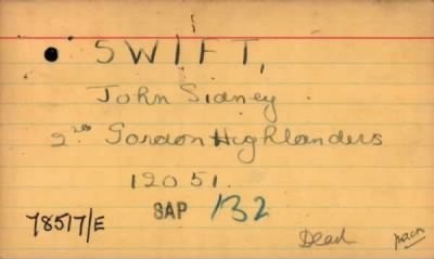 Thumbnail for 226/0821/SWI-SYK > Swift, John Sidney (12051)