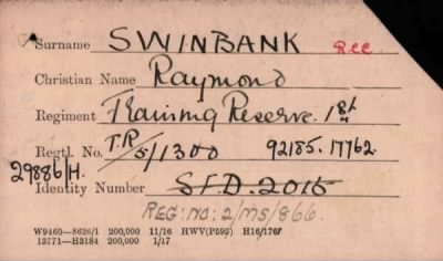 Thumbnail for 226/0821/SWI-SYK > Swinbank, Raymond (Tr/5/1300, 92185, 17762)