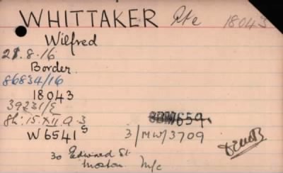 Thumbnail for 242/0905/WHI-WHY > Whittaker, Wilfred (86834/16, 18043, 39231/E)