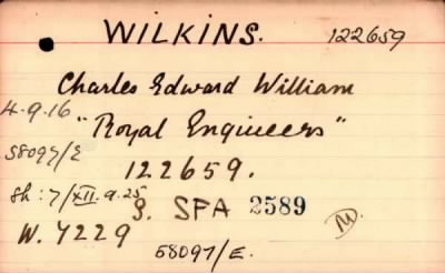 Thumbnail for 243/0909/WIL-WIL > Wilkins, Charles Edward William (122659)