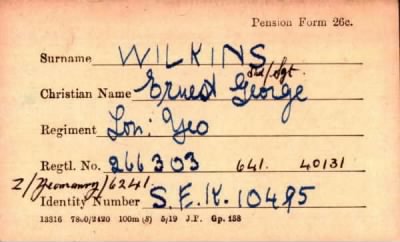 Thumbnail for 243/0909/WIL-WIL > Wilkins, Ernest George (266303)