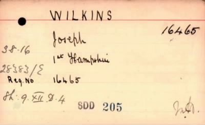 Thumbnail for 243/0909/WIL-WIL > Wilkins, Joseph (16465)