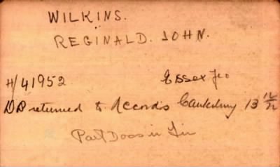 Thumbnail for 243/0909/WIL-WIL > Wilkins, Reginald John (H/41952)