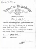 Thumbnail for Wendell R. Lutes' Honorable Discharge document for service in WWII..jpg