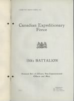 Unit History - Canada, 110th Battalion, 1915-1919 record example
