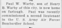 Thumbnail for Warby.Paul.Newspaper.Beaver.UT.Press.11.Feb.1944.jpg