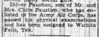 Thumbnail for Paustian.Dilver.A.Newspaper.Muscatine.IA.Journal.09.Jan.1942.jpg