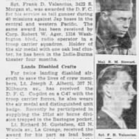 Thumbnail for Valancius.Frank.D.Newspaper.Chicago.Tribune.08.Apr.1945.jpg