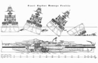 Thumbnail for Oklahoma (BB-37) rolls over in a four photo sequence as shown in the Pearl Harbor Damage Profile.jpg