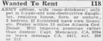 Thumbnail for A To Rent add from 1946