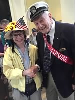 Thumbnail for Grand marshal Joe Schachter — a 90-year-old World War II vet — poses with a patriotic fan. (PhotoDoris Ghitelman)-doris-ghitelman.jpg