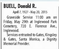 Thumbnail for Obituary for Donald R. BUELL, 1927-2015 - The Los Angeles Times, CA, 28May2015.jpg