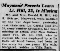 Thumbnail for Hill, Gerald Russell Jr-Chicago Tribune 22 Mar 1944 pg 11