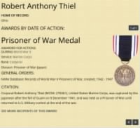 Thumbnail for Robert Thiel - POW Medal Recipient