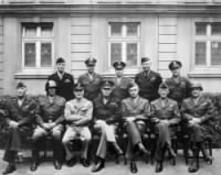 Thumbnail for General Simpson (sitting, far left) with Army and AAF commanders in SHAEF in 1945