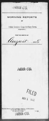 Thumbnail for 148th Company, Coast Artillery Corps > Aug 1915