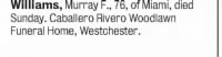 Obituary for Murray F Williams (Aged 76) , Murray Francis Williams, Murray Francis Johnson - The Miami Herald, 10Oct2001