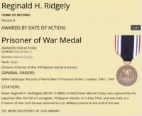 Thumbnail for Reginald Ridgely - POW Medal Recipient