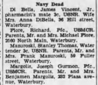 Thumbnail for Waterbury Evening Democrat - 07-07-1945 - Waterbury Navy Dead