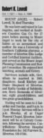 Obituary for Robert K. Lowell, Statesman Journal, Salem, OR, 06Nov1999.jpg