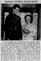 Thumbnail for Marine_Veteran_Takes_Bride___Norma_Jean_Strickler_and_Ernest_R_Crutcher,  The Spokesman-Review Spokane, Washington 25 Mar 1945