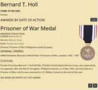 Thumbnail for Bernard Holl - POW Medal Recipient