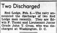 Thumbnail for Clipped from The Billings Gazette Billings, Montana 06 Feb 1946