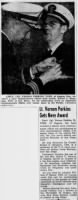 Thumbnail for Lt Vernon Perkins Gets Navy Award, The Eugene Guard Eugene, Oregon 17 Apr 1945