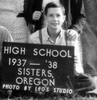 Thumbnail for Ray Eugene Durfee, 1938 Sisters, Deschutes, Oregon Ray E Durfee Front Row, far right from kkswank on Ancestry