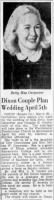 Marriage Announcement,  Clipped from The Sacramento Bee Sacramento, California 22 Mar 1947