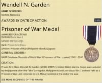 Thumbnail for Wendell Garden - POW Medal Recipient