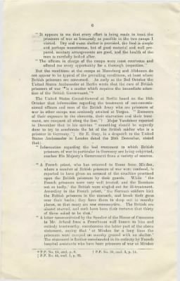 Thumbnail for Official Document > The Treatment of Prisoners of War in England and Germany