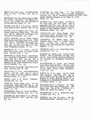 Thumbnail for Official Document > Memorial Register London 18-27, WW1, Cemeteries in the Southern Districts of London