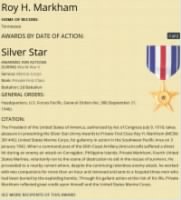 Thumbnail for Roy Markham - Silver Star Recipient