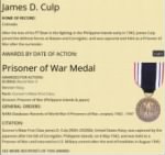 Thumbnail for James Culp - POW Medal Recipient