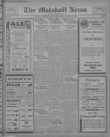 Thumbnail for 1936-Sep-11 The Malakoff News, Page 1