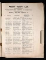 UK, Absent Voter Lists WWI (Images), 1918-1925, 1939 record example